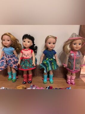 Wellie Wishers American Girl Dolls Assorted Blue Green Pink Outfits with Boots
